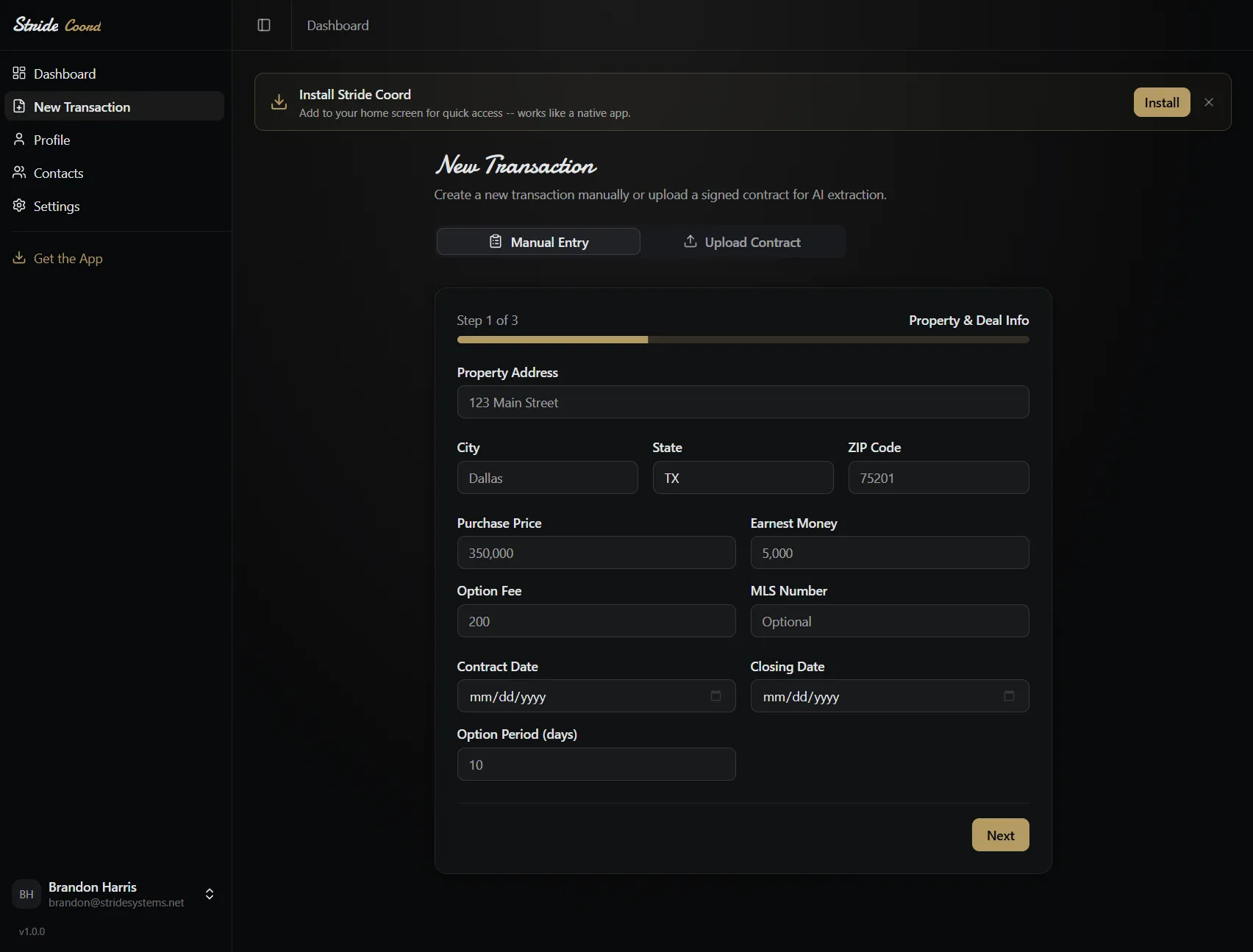 Coord -- real estate transaction coordinator with contract tracking and deadline management